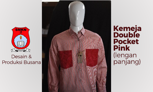 Kemeja Double Pocket Pink (lengan panjang)