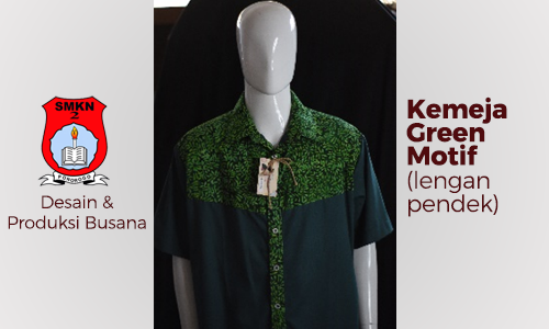 Kemeja Green Motif (lengan pendek)